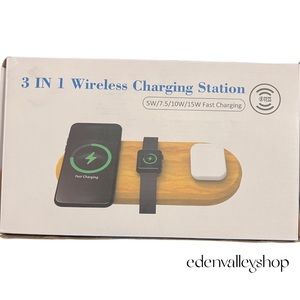 3 in 1 Wireless Bamboo Charging Station - OTESS